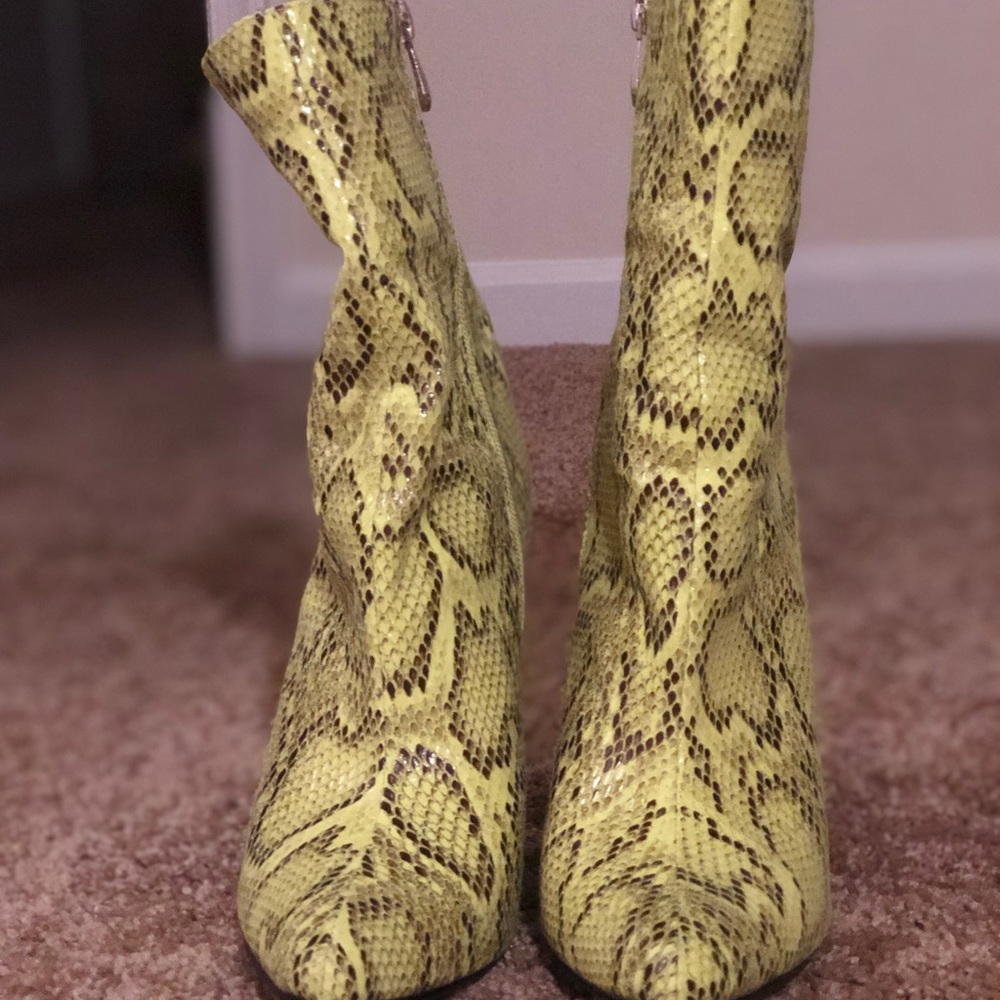 Neon Lime Snake Booties